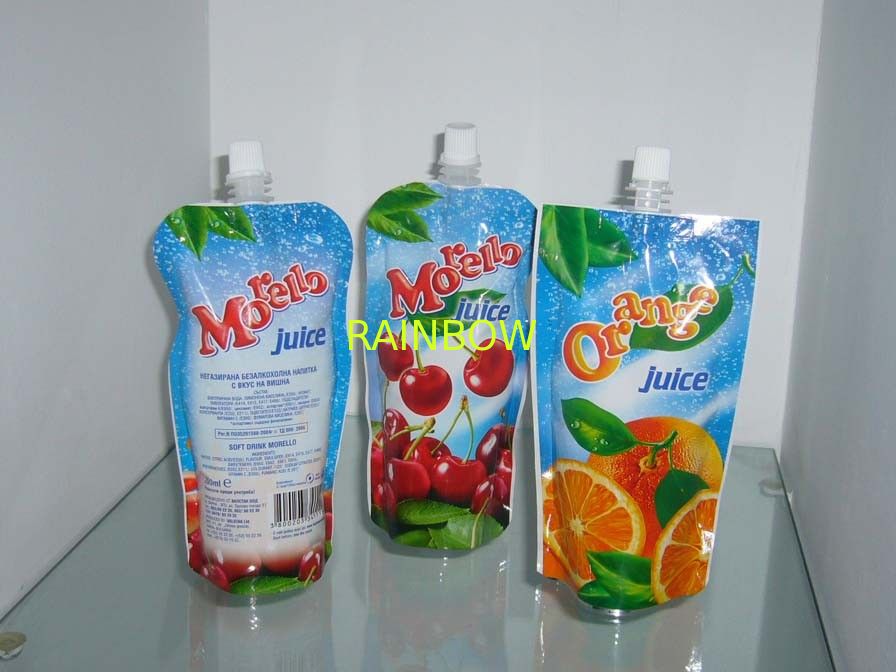 Stand Up Spout Pouch Packaging For Honey / Juice Spout Bag / Liquid Packing Bag