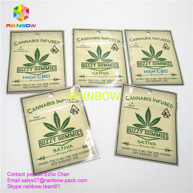 2018 new cannabis infused buzzy cummies High CBD / THC bag with k hot sale in CA