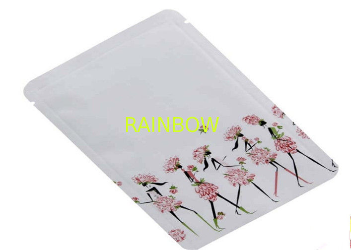 Custom Printed Three Side Sealed White Color Sample Plastic Packaging Bag For Face Mask
