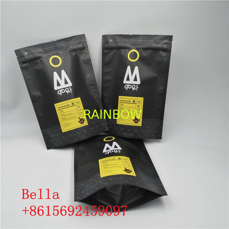 Foil Lined Kraft Paper Coffee Bags Recyclable Customized Thickness