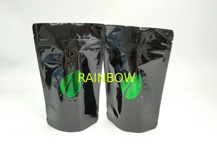 One Side Transparent Plastic Pouches Packaging Clear Window Stand Up For Coffee
