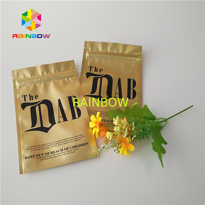 Gold Royal Kratom Bali Foil k Packing Bags , Stand Up Pouch Bags For Spices Powder
