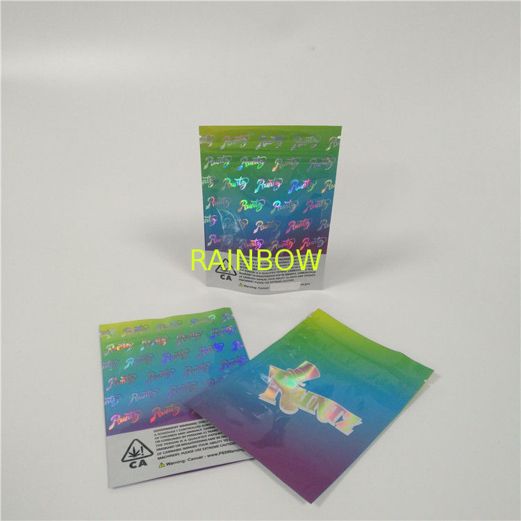 RUNTZ Smell Proof Plastic Pouches Packaging PET / Hologram Film Material SGS Approval
