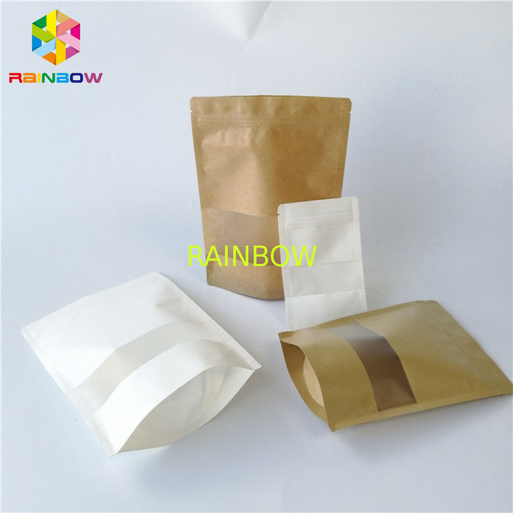 Reusable Lamination Plastic Food Packaging White Brown Paper Customized Printing