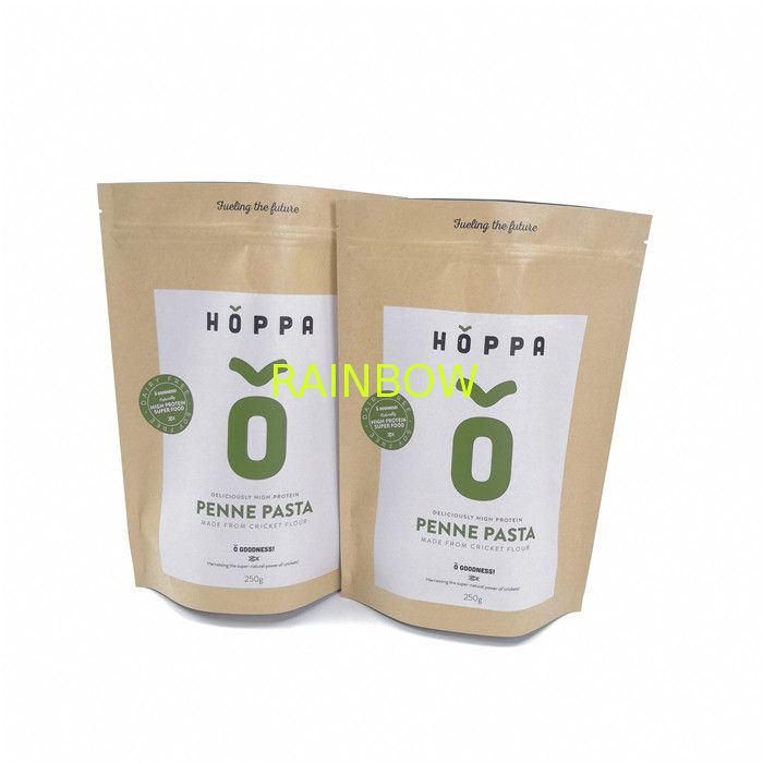 Eco Friendly Kraft Paper Bag Packaging Food Stand Up Zipperfor Bread ...