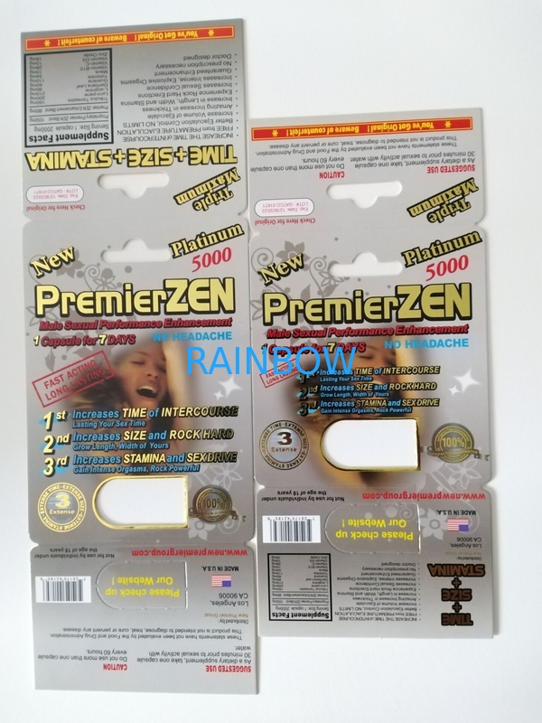 Male Power Sexual 3D Display Paper Box Premier Zen 3D Effect Blister Cards For Pills