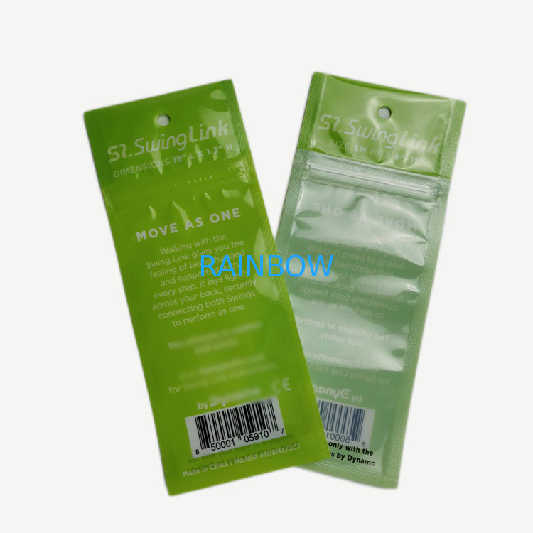 Three Side Sealed Tansparent Front Bag Health Food Wrapper Zipper Top Customized
