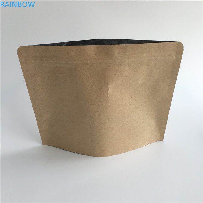 Kraft Paper resealable coffee bags Pressure Resistant Gravure Printed