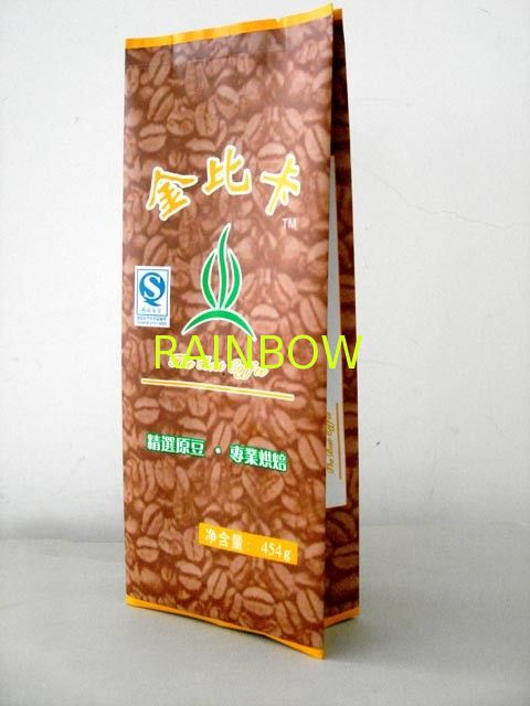 100 Micron PET / AL / PE Coffee / Tea Foil Bag Packaging with CMRK / Pantone Printing