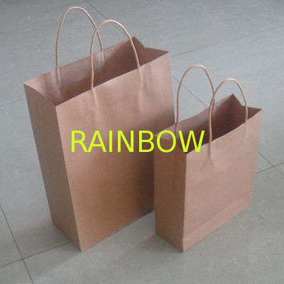 Multi Handle Brown Paper Packaging Bag Eco-friendly With Middle Size