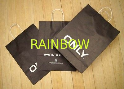 Plain Color Custom Paper Bags Matte Black Packaging Kraft Paper