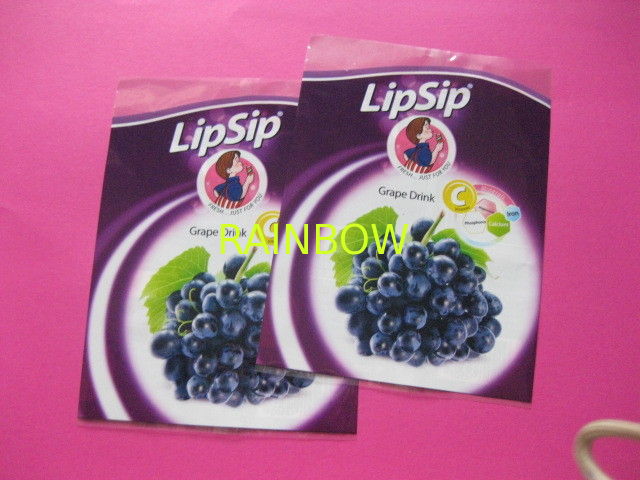 Purple Heat Shrink Sleeve Labels for Lip Sip Grape Drink Bottle