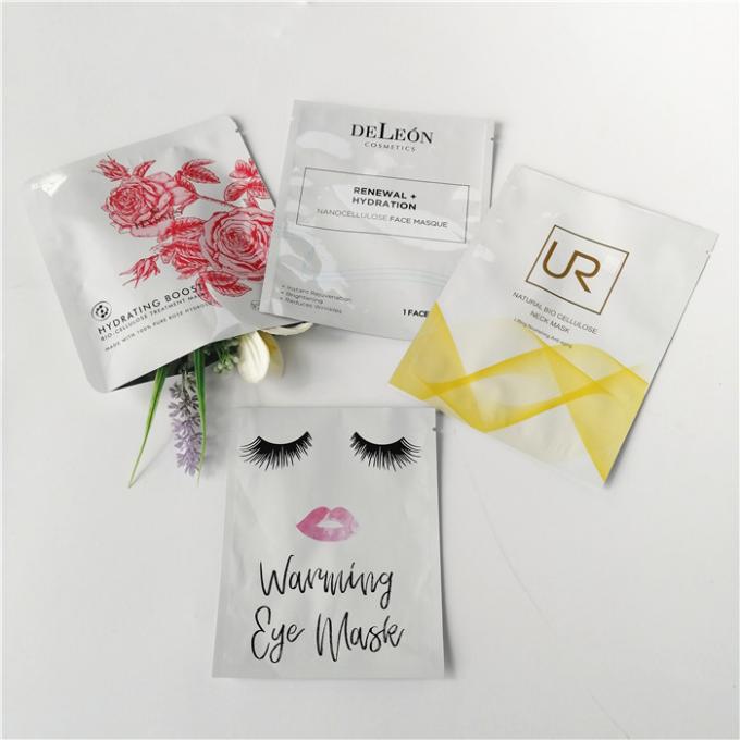 White printed skincare cosmetic packaging bags logo customized liquid