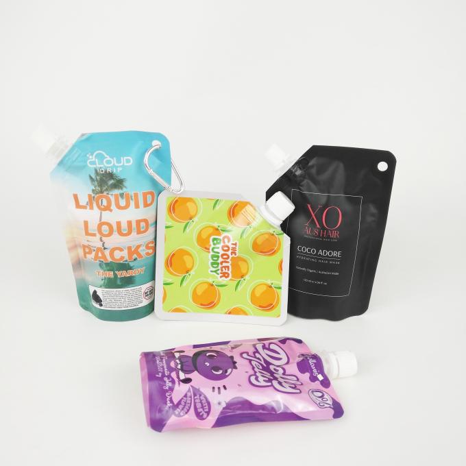 Custom Shampoo Spout Pouch Packaging Cosmetic Spouted Liquid Stand Up
