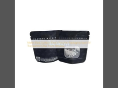 Matte Black Surface Plastic Pouches Packaging Spot UV Transparent Clear Front Window