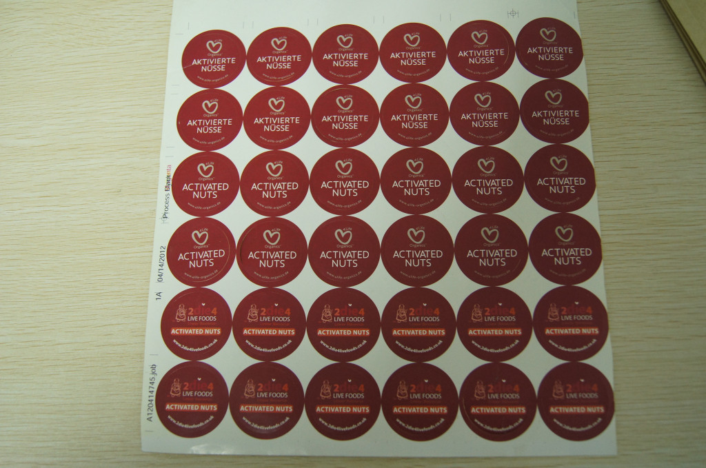 Round Paper Shrink Sleeve Packaging , Adhesive Sticker Labels For Activated Nuts