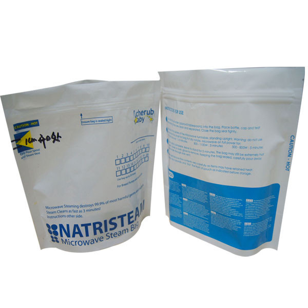 Stand Up Blue Vacuum Seal Food Storage Bags / Microwave Vacuum Sealing Bags For Food