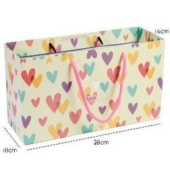Printing Flat Handle Kraft Customized Paper Bags Lovely Girl Shopping Bag With Heart