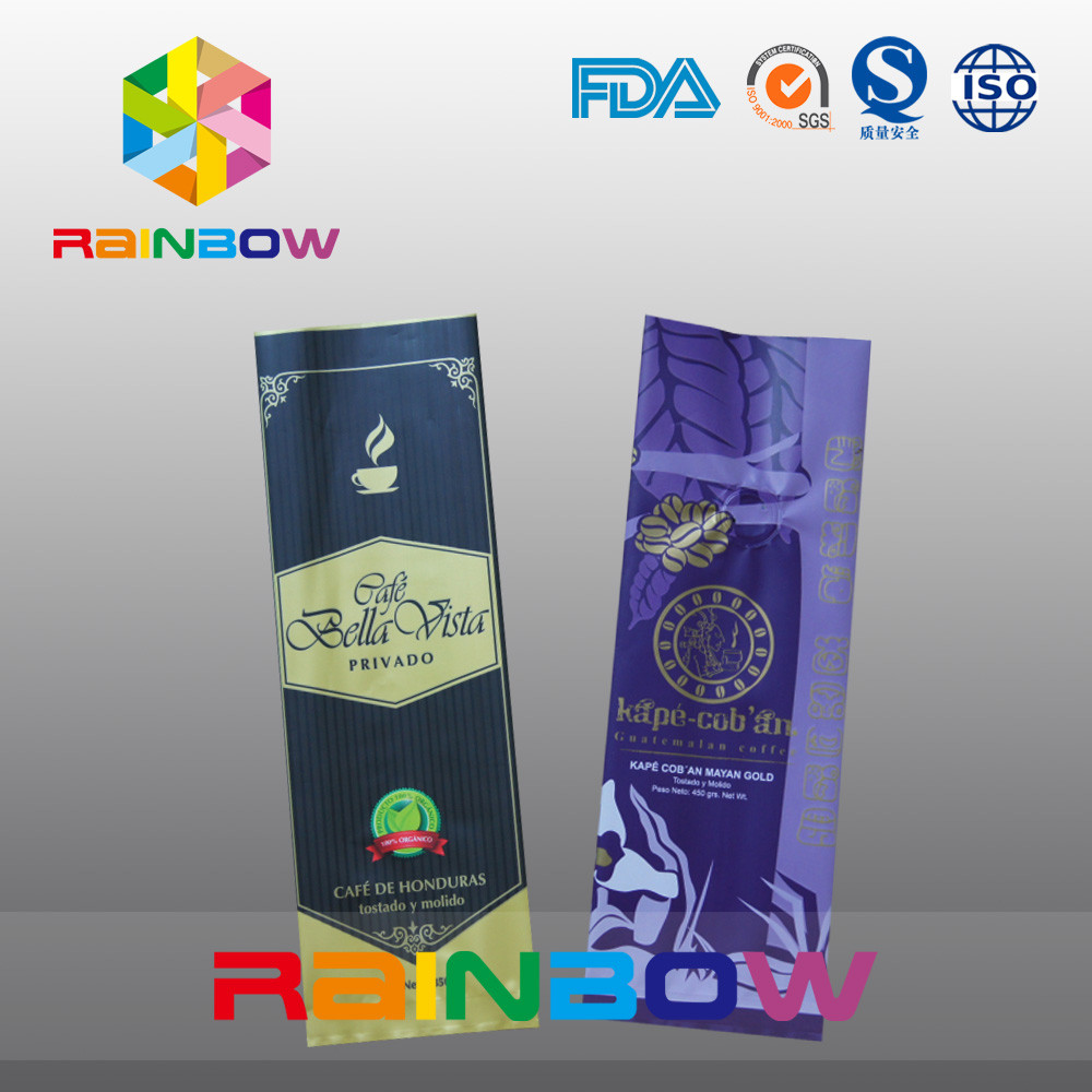 Custom Shiny Back Seal Plastic Pouches Packaging for Coffee / Coffee Bean