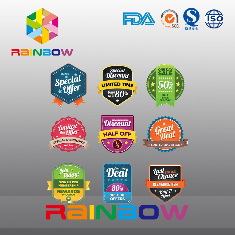 Paper Magnet Sticker Paper Label , Irregular Silk Screen Wine Label For Health Food