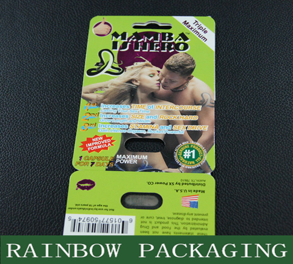 Black Mamba Sex Pills Packaging Blister Card Packaging for Men's Enhancement