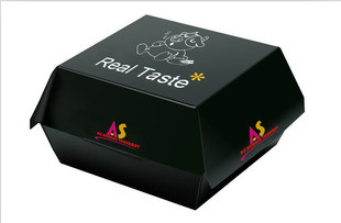 Custom Made Matte Black Paper Box Fast Food Packaging for Restaurant