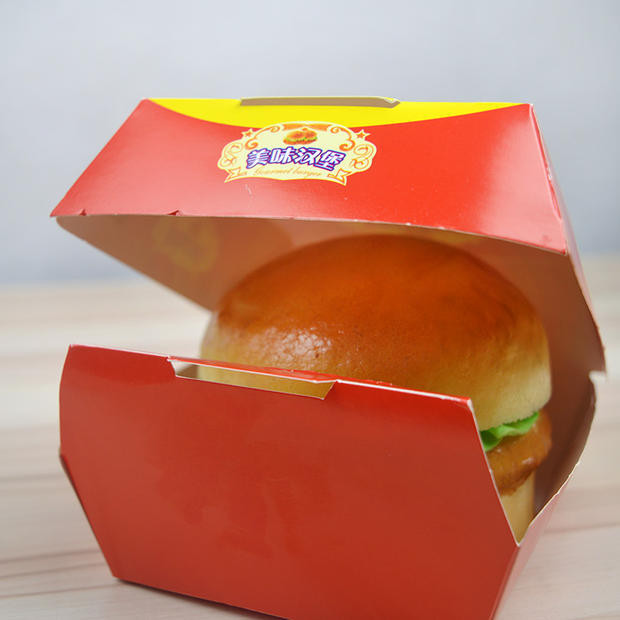 Custom Made Paper Box For Burger King Packaging , Hamburger Paper Box For Restaurant