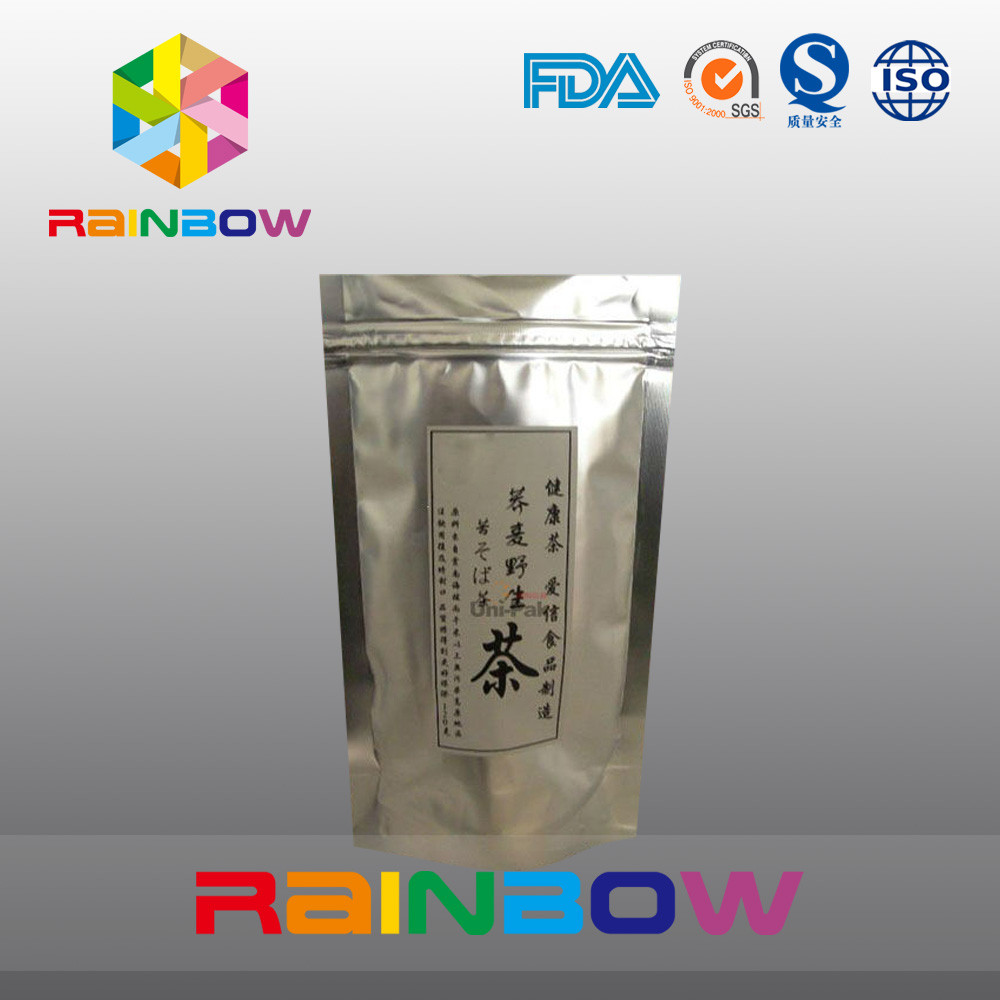 Silvering Stand Up Tea Bags Packaging , Customized Print Foil Pouch