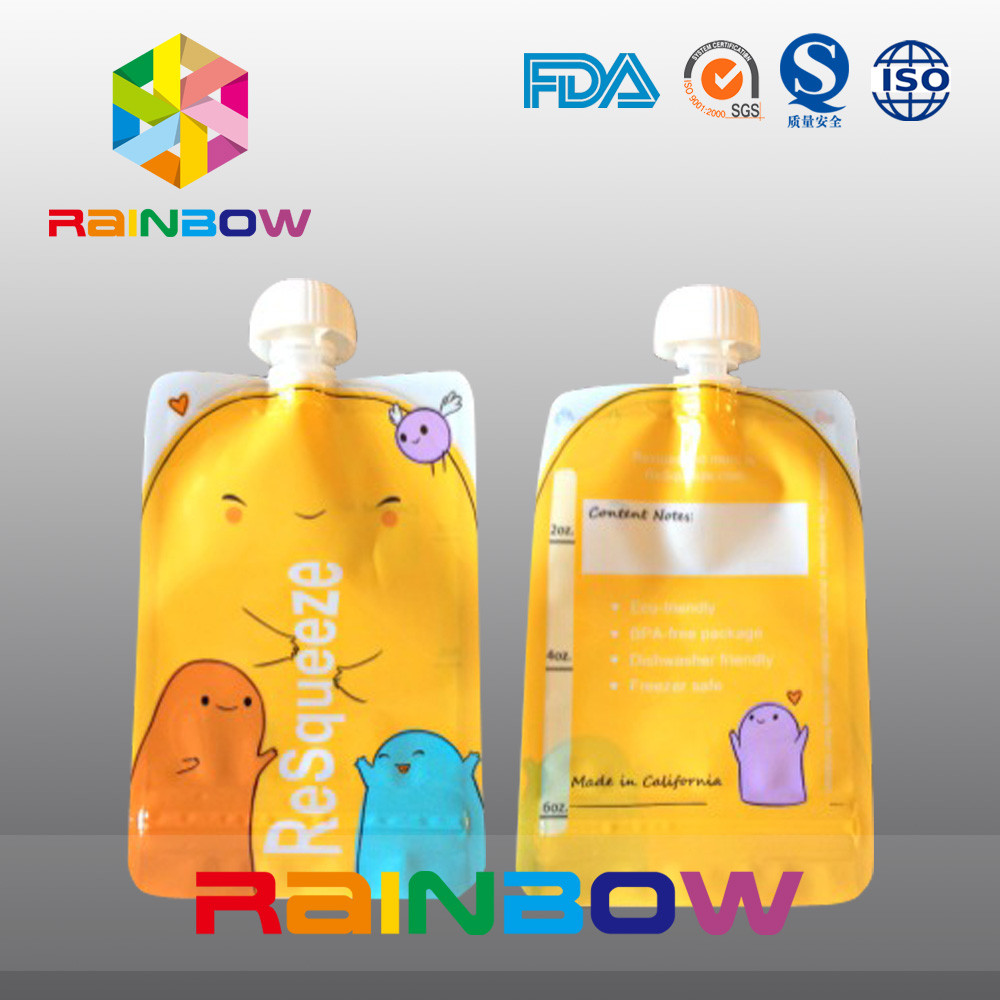 Custmized Printed Spout Pouch Packaging , Nozzle Bags For Liquid Packaging