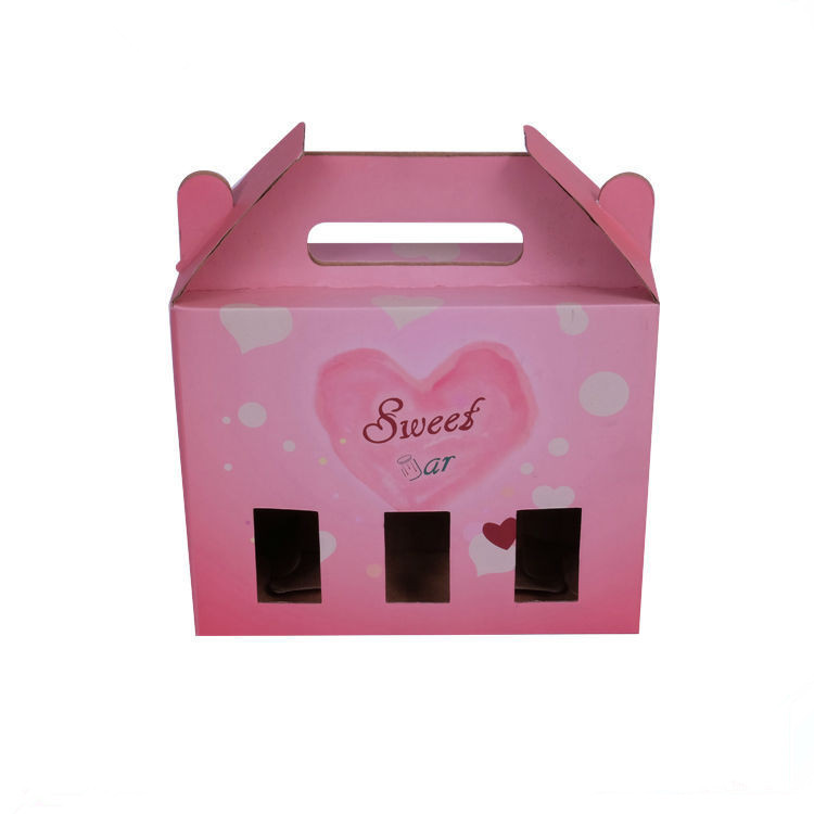 Auto Closed Gift Paper Box Packaging , Corrugated Paperboard Case with Window