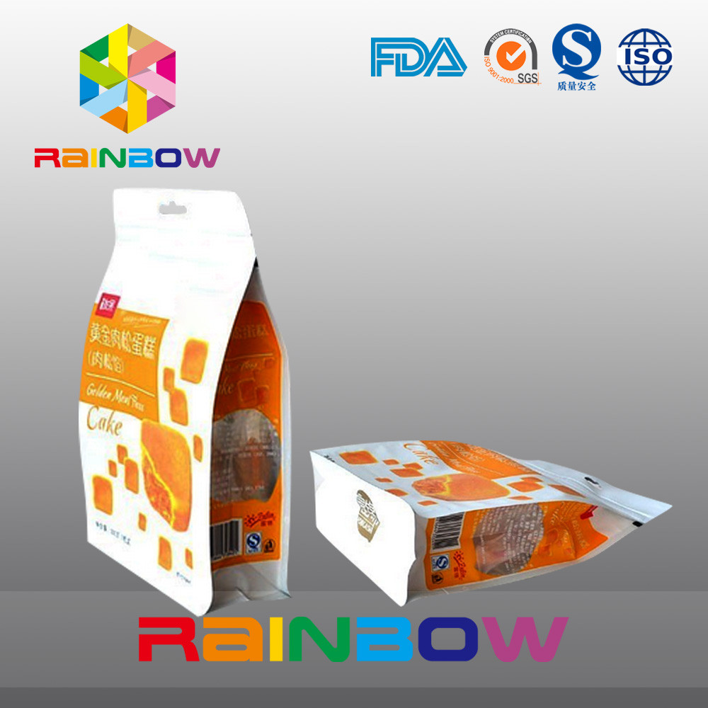 Custom Printed Eight Side Sealed Snack Bag Packaging With Zipper And Window