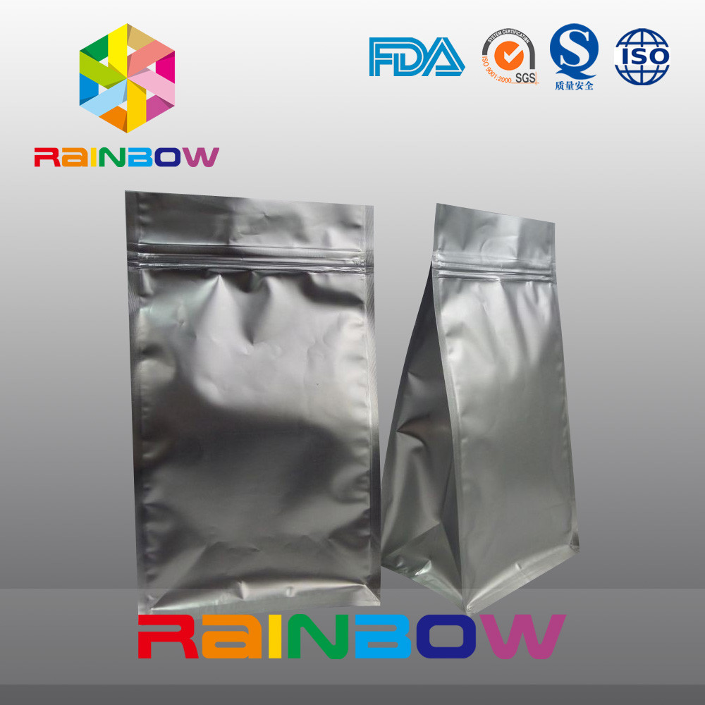 Matt black 8 side seal coffee packaging bottom gusset bags k