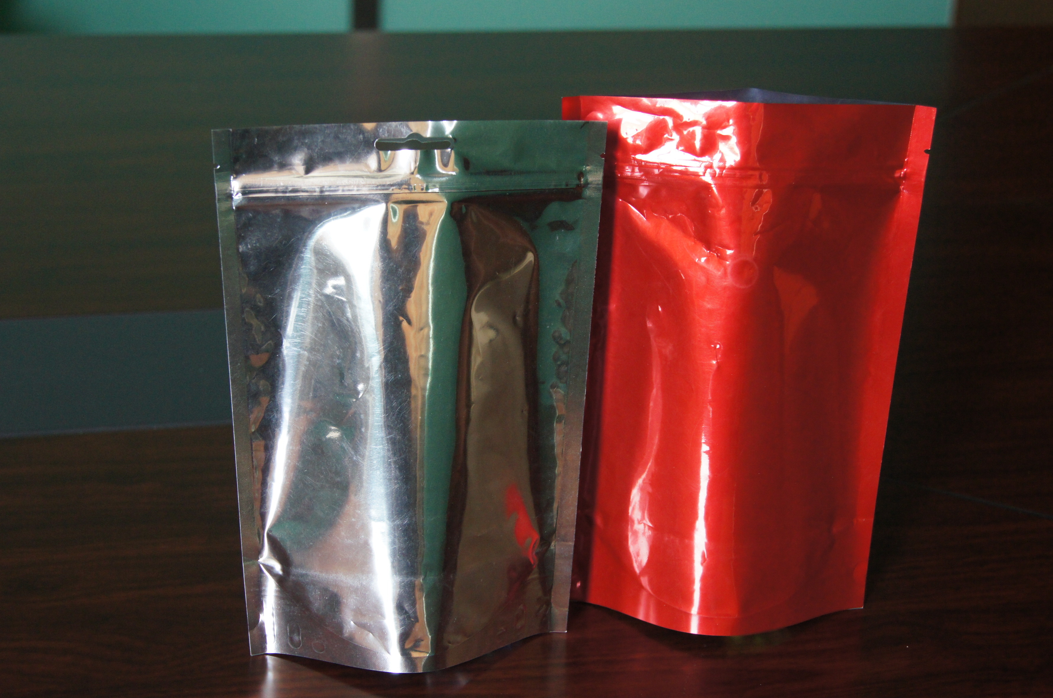 Plain Stand Up Aluminum Foil Coffee Bean Packaging Bags With Degassing Valve