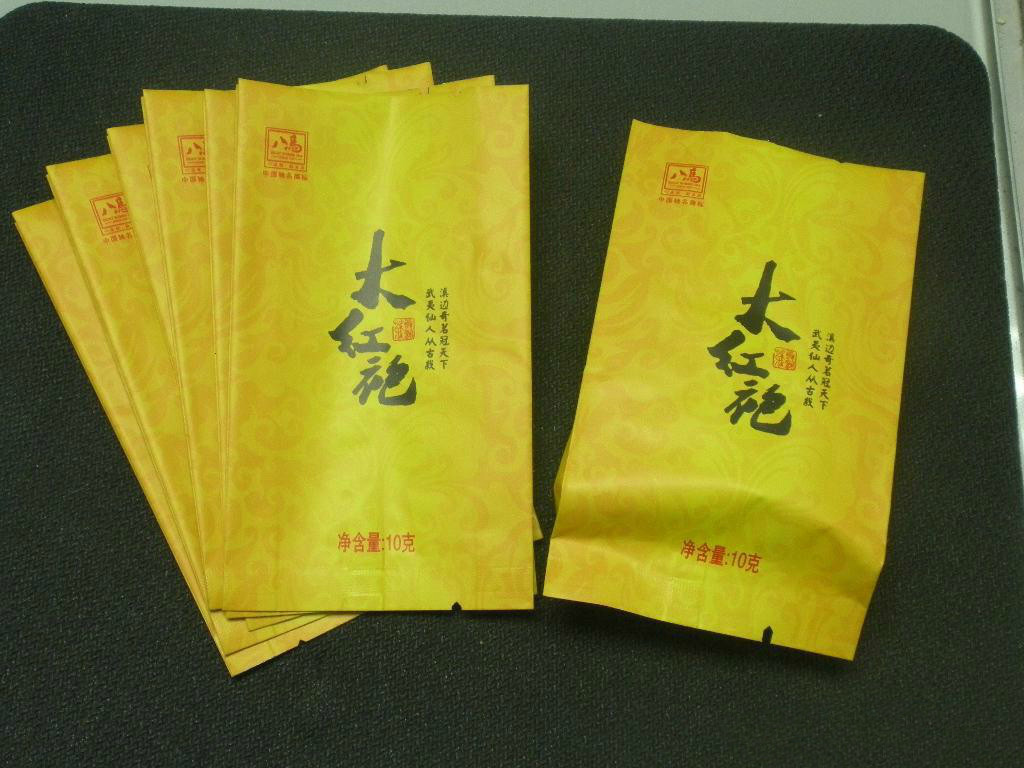Gravure Printing Side Gusset Foil Chinese Tea Packaging Bags 10g 12g