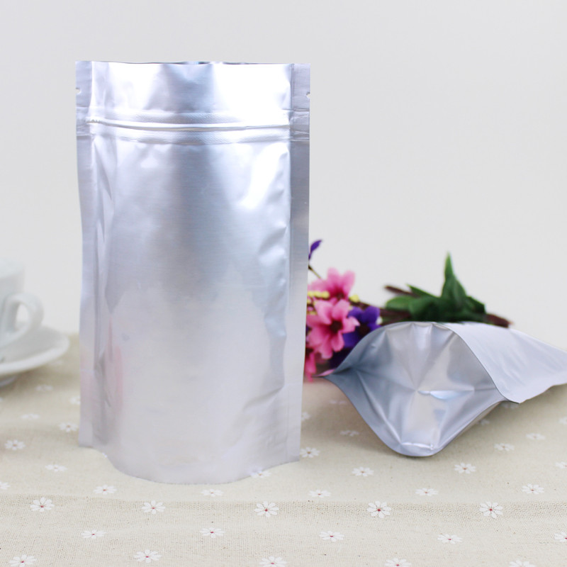 Self Standing Silver Aluminum Foil k Pouch Plastic Pouches Packaging For Quinoa Seeds