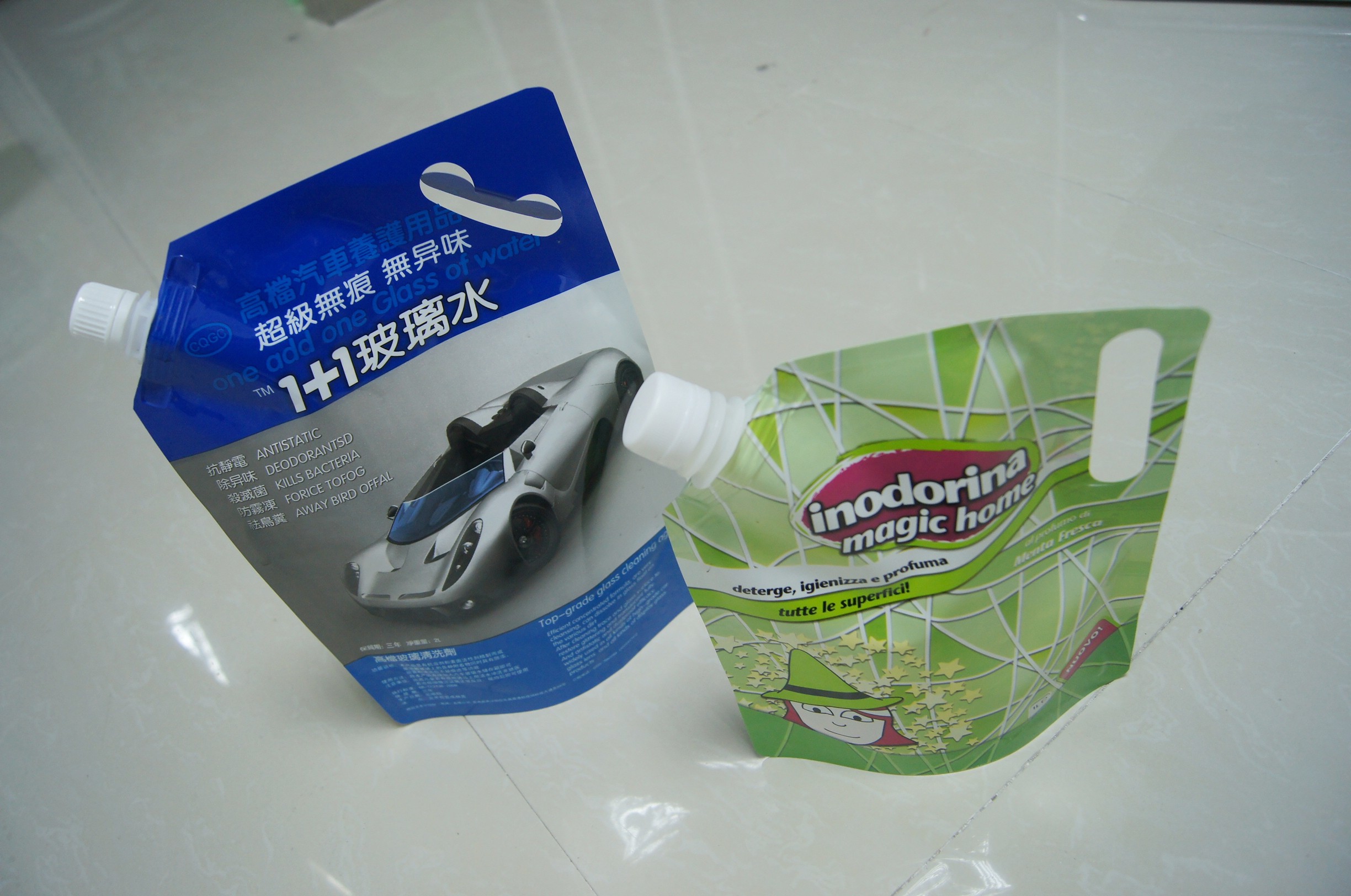 Recycle Doypack Spout Pouch Liquid Detergent Packaging With Hanging Hole