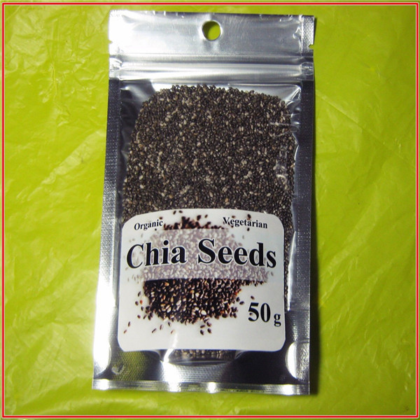 Fashionable Stand Up Food Packing k Bag / Side Sealed Chia Seeds Bag