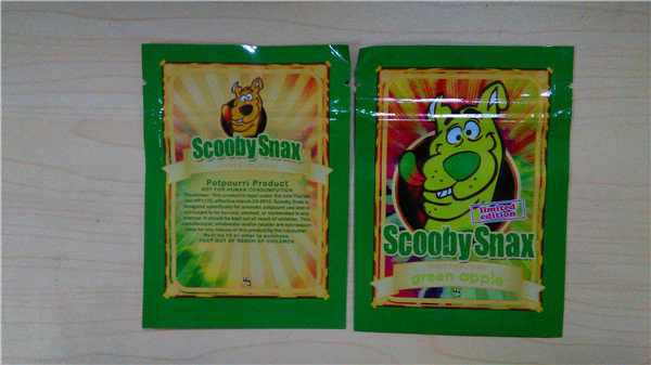 4g Scooby Snax Herbal Incense Packaging Bags Scooby Snax Green Apple / Hypnotic Bags