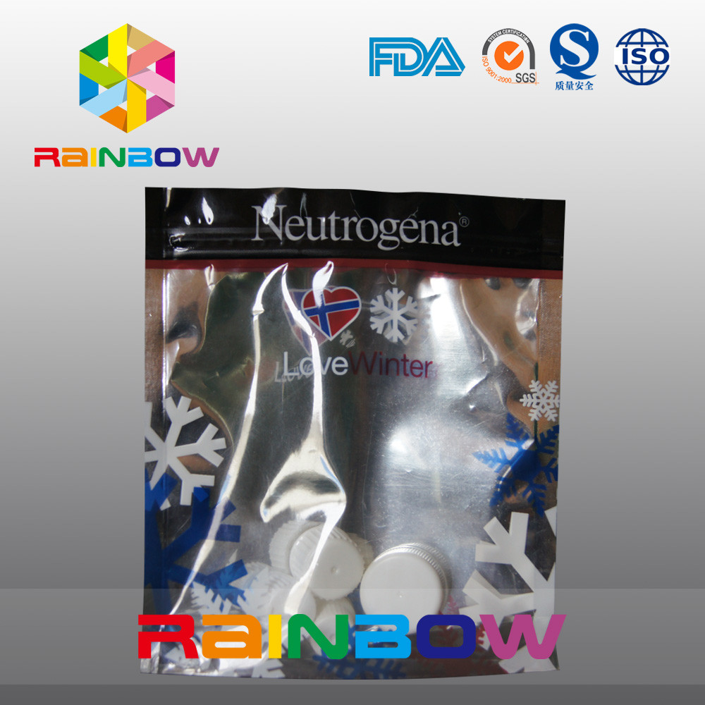 Body Mist & Lotion Aluminum Foil Back And Clear Front Cosmetic Pouch Doypack