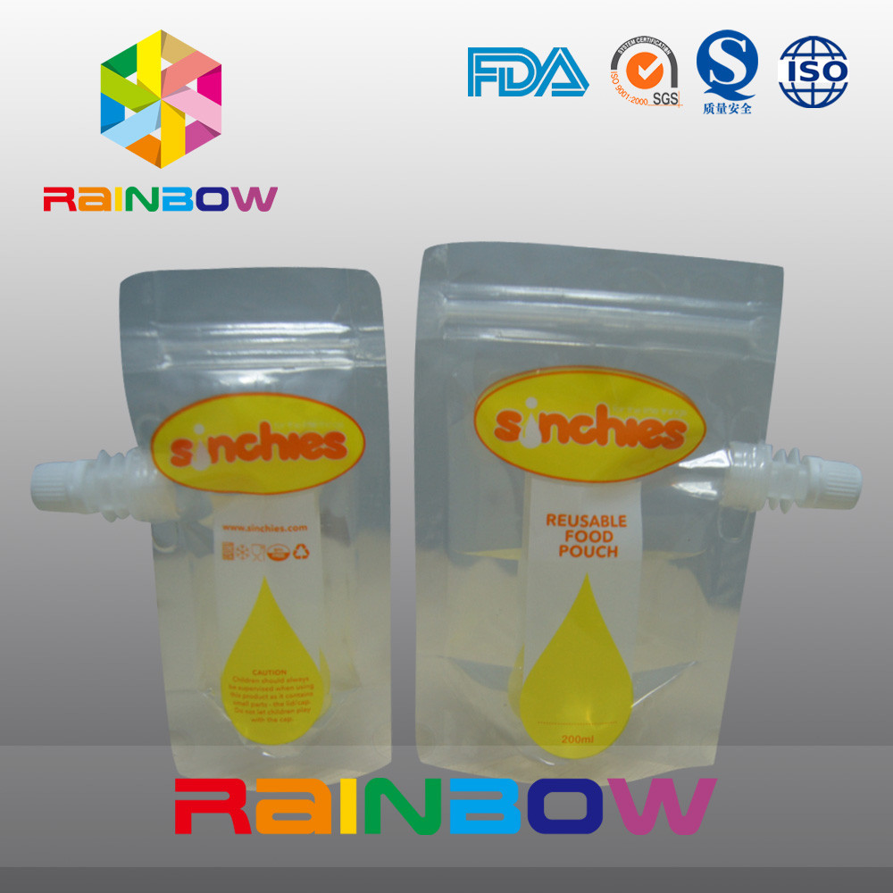 Stand Up Liquid Juice Pouch , zippers drink pouches gravure printing