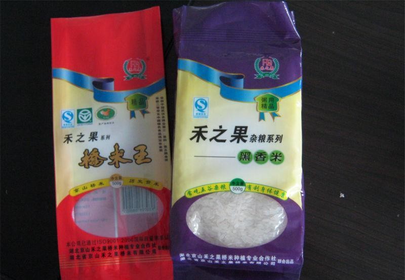 NY / PE Side Gusset Plastic Rice Packaging Pouch With Clear Round Window