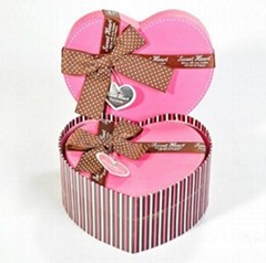 Heart Shaped Decorative Luxury Recycled Gift Paper Box , Pink Paper Box For Chocolate
