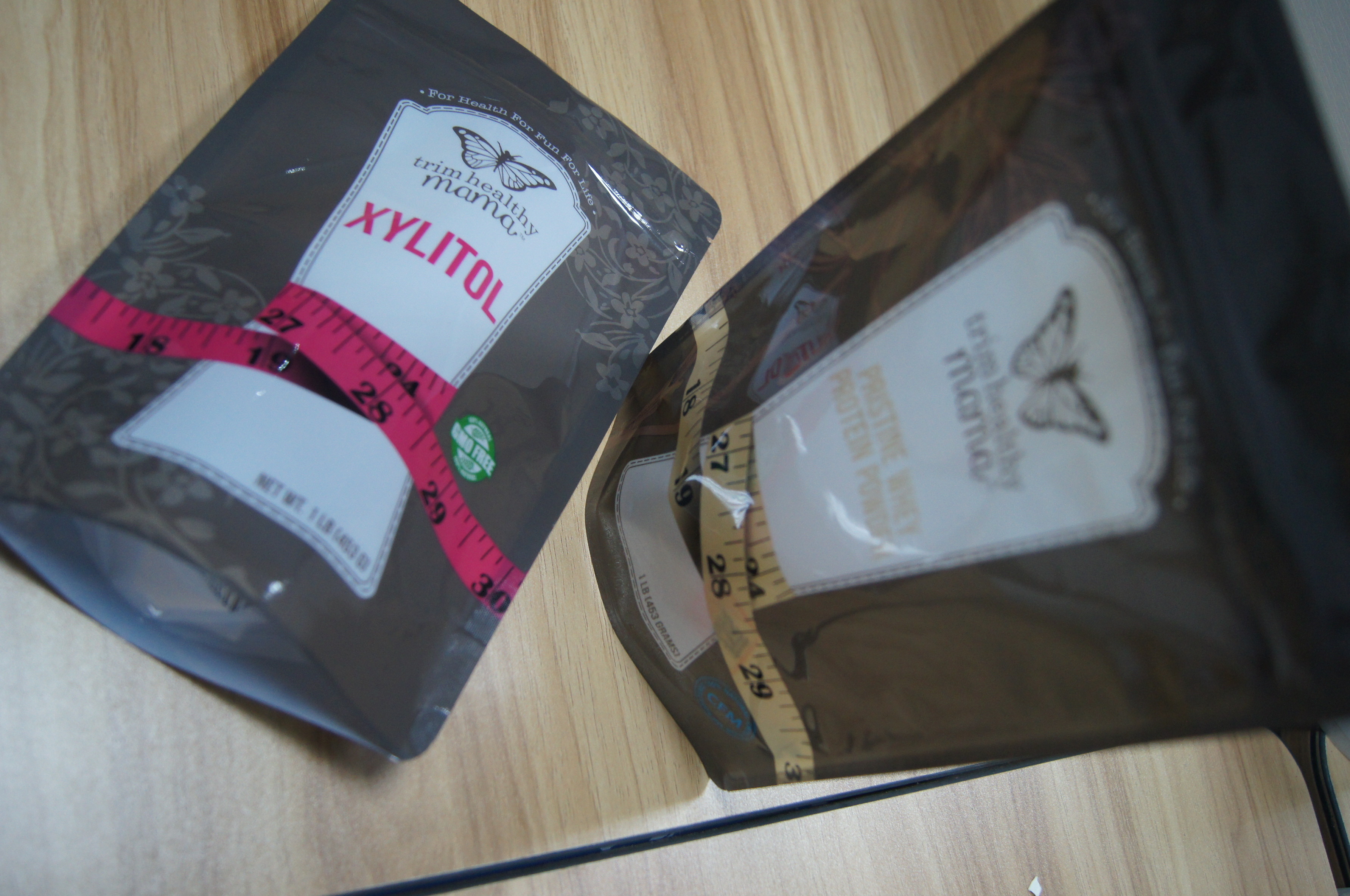 Stand Up Plastic Protein Powder / Sugar / Sweetener Custom Packaging Bag k