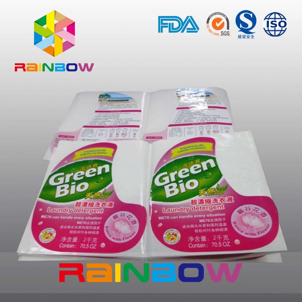 Waterproof Plastic Bottle Sticker Self Adhesive Shrink Sleeve Labels For Liquid Detergent Bottles