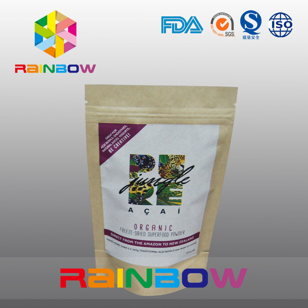 Printed Customized Paper Bags Zipper Doypack Food Packaging Bag