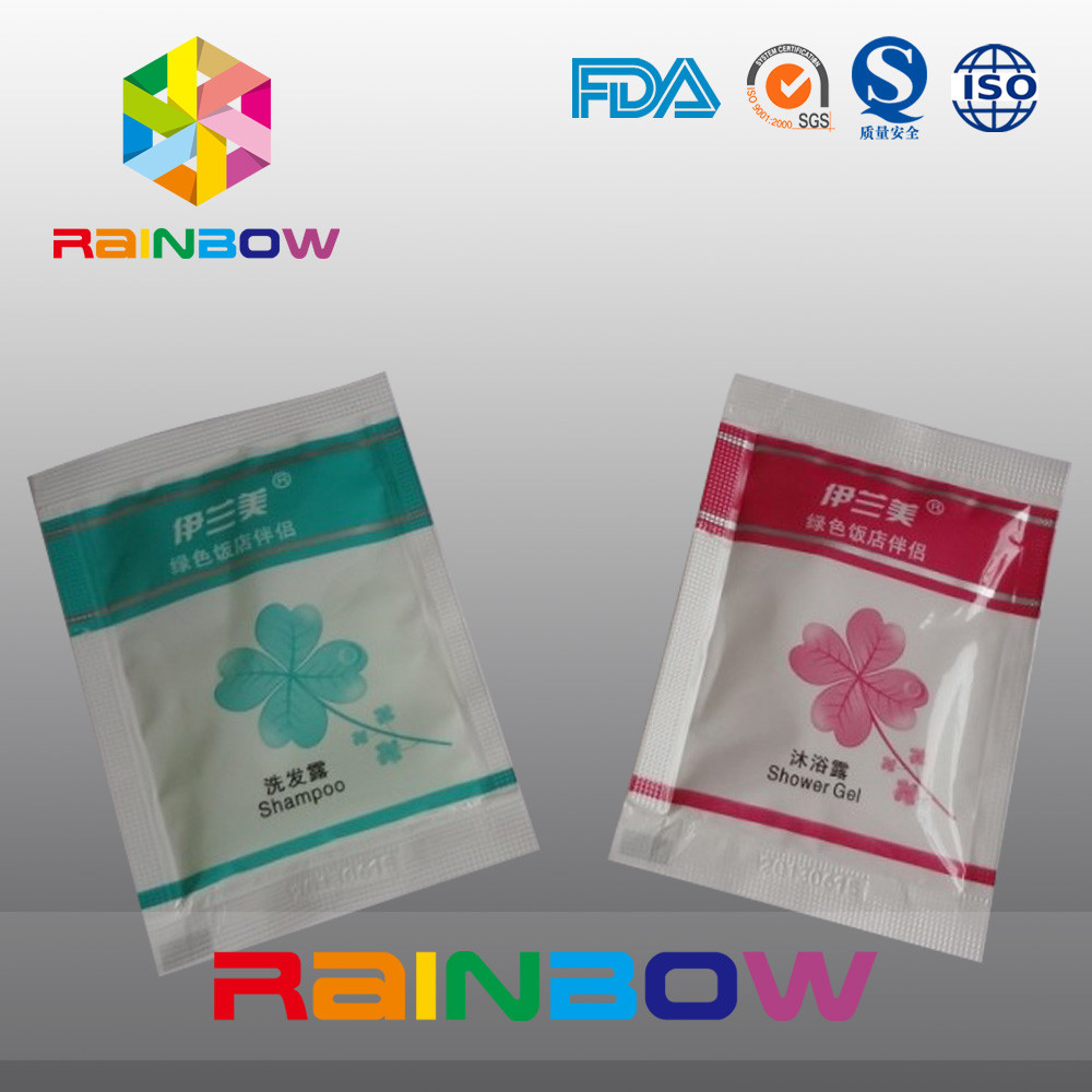 Three - Side Sealed Pouch Cosmetic Packaging Bag For Shampoo / Shower Gel Packaging