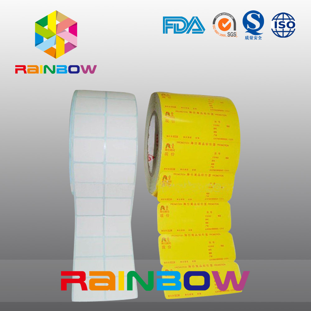No Print White / Colorful Blank Paper Roll Plain Self Adhesive Label With Custom Size