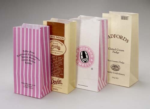 Customized Logo Kraft Paper Bags Take Away Fast Food / Bread / Shopping Bag