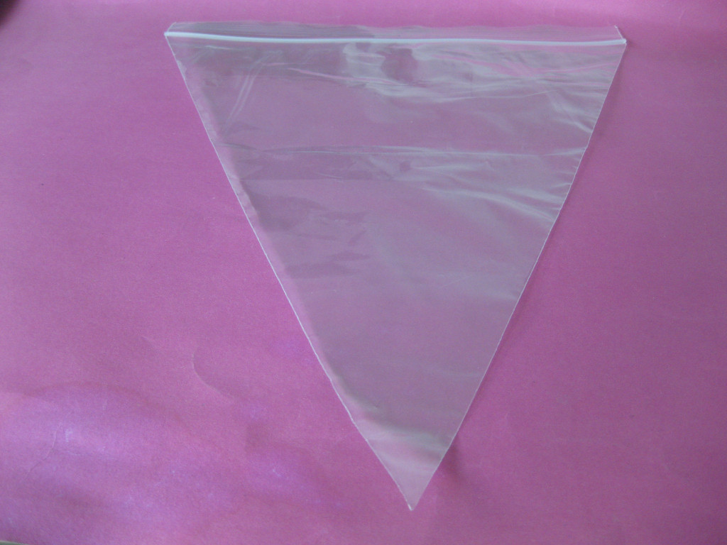 Plastic Pizza Saver Bag Triangle Shape Bag , Plain / Clear Grip Seal Bag