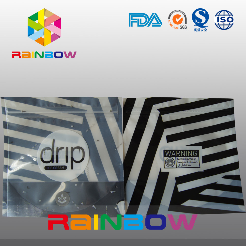 Zebra Stripes Stand Up Noni Drip Bag , Stylish Composite Mylar Pouch